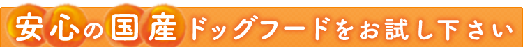 安心の国産ドッグフードをお試し下さい